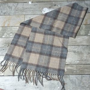 House of bruar pure cashmere check plaid fringe scarf
